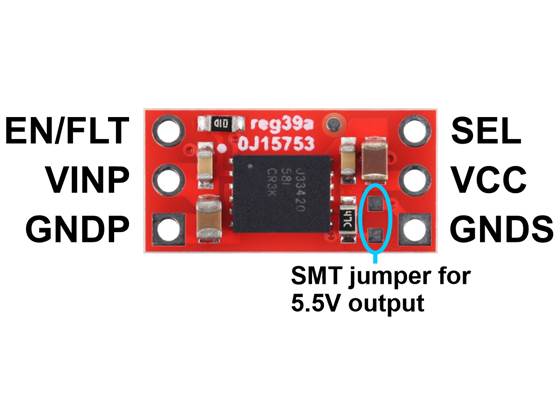 Pinout of the Isolated DC-DC Power Module, UCC33420, 5V/5.5V, 300mA.