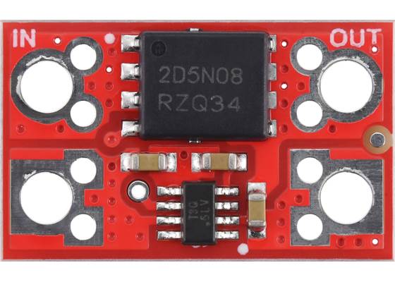 Pololu Reverse Voltage Protector, 4-75V, 17A, top view.