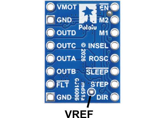VREF pin on the MP6603 Stepper Motor Driver Carrier.