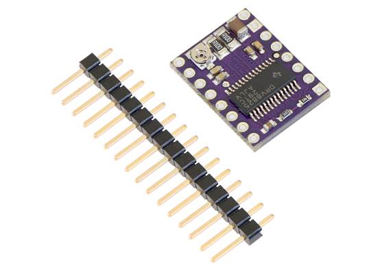 DRV8825 stepper motor driver carrier with included hardware.