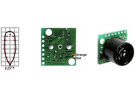 Maxbotics LV-MaxSonar-EZ3 sonar range finder.