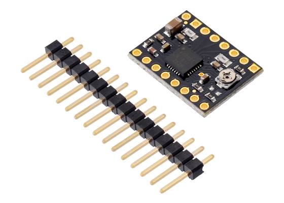 A4988 stepper motor driver carrier, Black Edition, with included hardware.