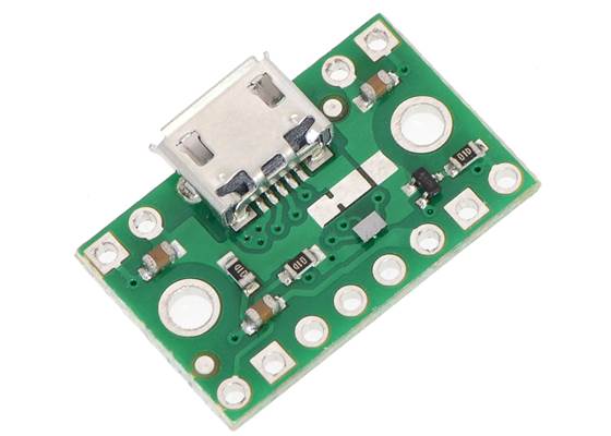 FPF1320 power multiplexer carrier with USB Micro-B connector.