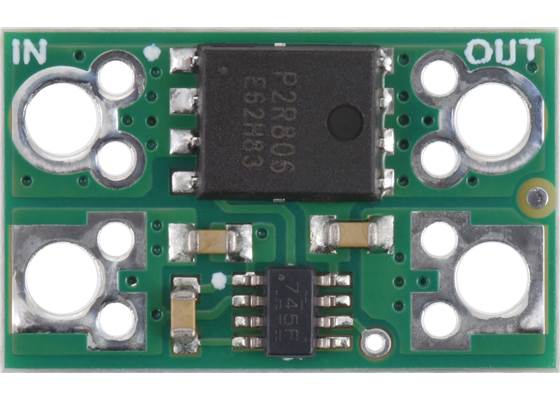 Pololu Reverse Voltage Protector, 4-60V, 20A, top view.