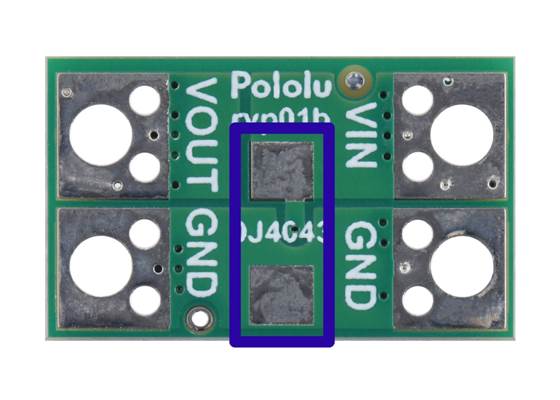 There are pads for adding an optional SMB-size transient voltage suppressor (TVS) across VIN and GND on the bottom of the Pololu 20A/25A Reverse Voltage Protectors.