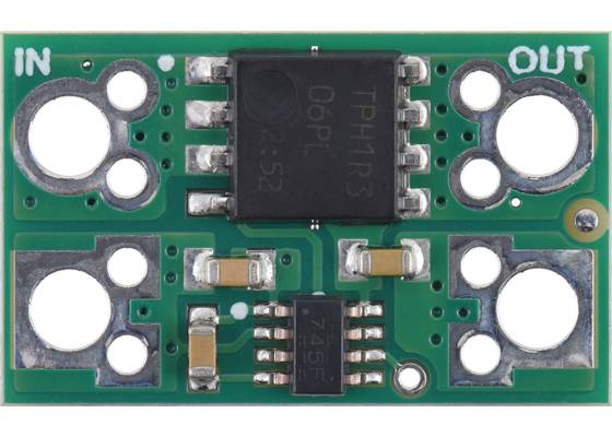 Pololu Reverse Voltage Protector, 4-60V, 25A, top view.