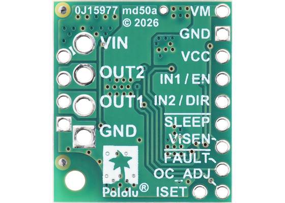 MPQ6612A Single Brushed DC Motor Driver Carrier, bottom view. (1)