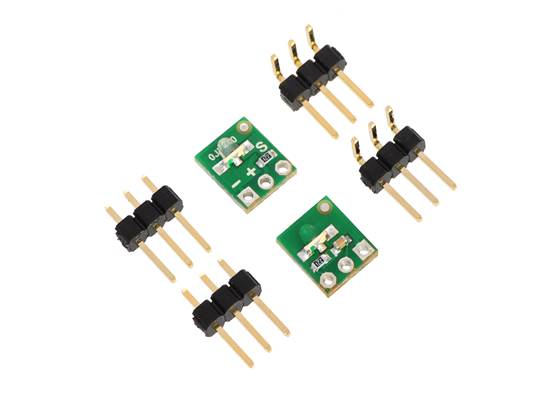 QTR-L-1A or QTR-L-1RC reflectance sensor (2-pack) with included header pins.