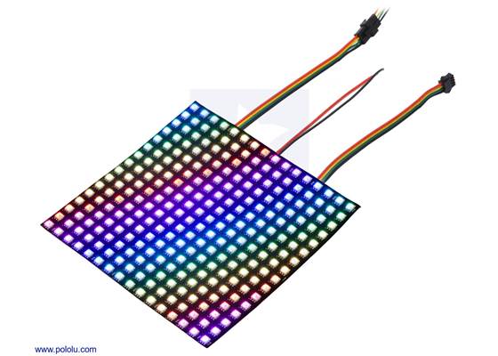 Addressable RGB 16×16-LED Flexible Panel, 5V, 10mm Grid (APA102C or SK9822).