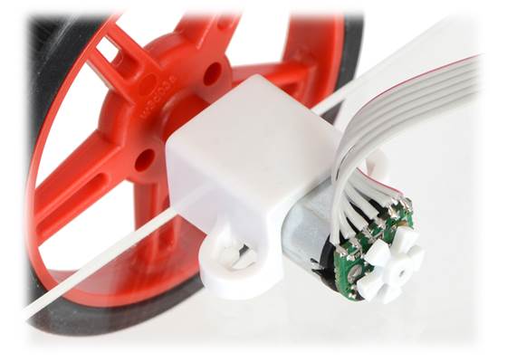 Example of an installed Micro Metal Gearmotor reflective optical encoder.