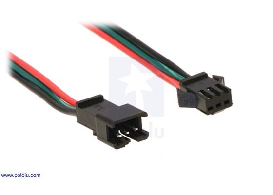 A close-up of the JST SM connectors for our addressable LED strips.