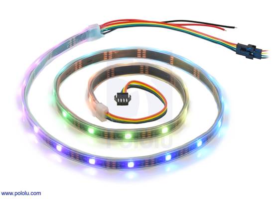 Addressable RGB 30-LED Strip, 5V, 1m (APA102C or SK9822).