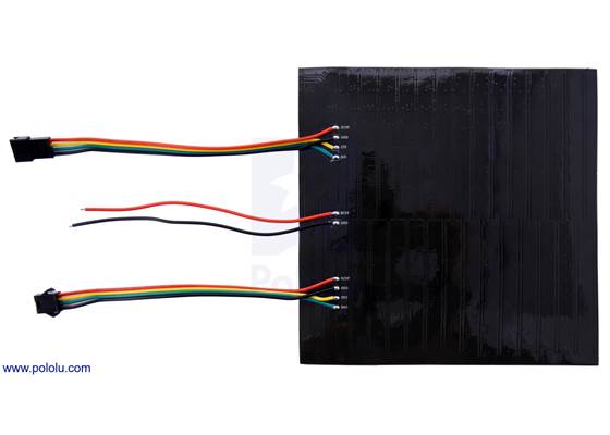 Addressable RGB 16×16-LED Flexible Panel, 5V, 10mm Grid (APA102C or SK9822), bottom view.