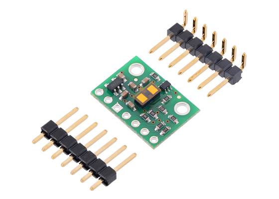 VL53L1X Time-of-Flight Distance Sensor Carrier with included header pins.