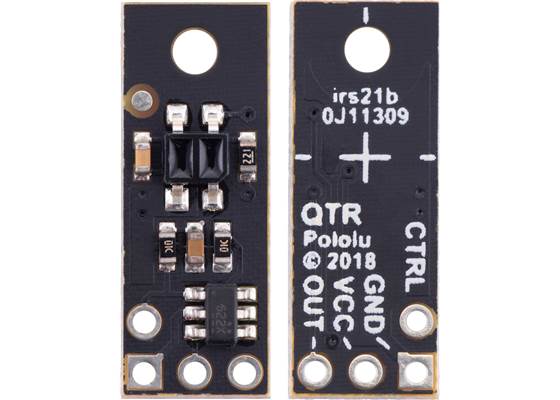 QTR-MD-01RC Reflectance Sensor, front and back views.