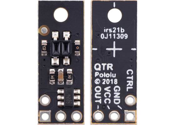 QTR-MD-01A Reflectance Sensor, front and back views.