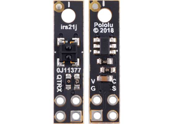 QTRX-HD-01A Reflectance Sensor, front and back views.