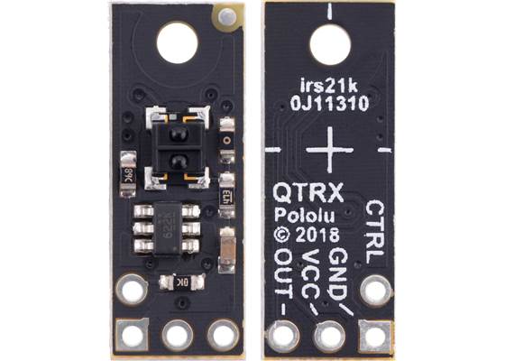 QTRX-MD-01A Reflectance Sensor, front and back views.