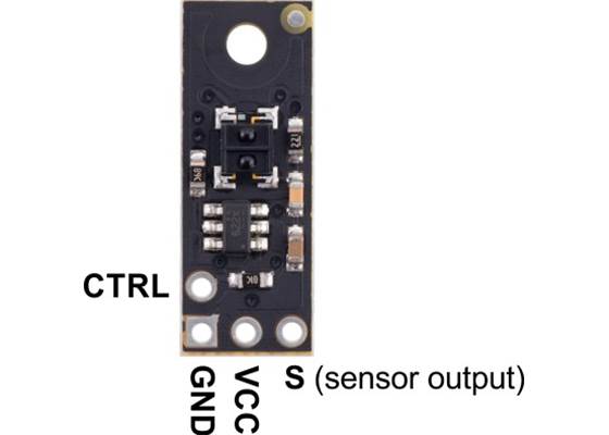 Pinout diagram of the QTRX/QTRXL-MD-01RC Reflectance Sensor Array.
