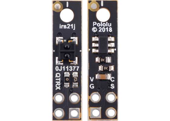 QTRXL-HD-01A Reflectance Sensor, front and back views.