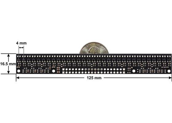 QTR-HD-31A Reflectance Sensor Array dimensions.