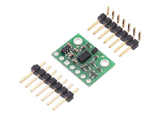 VL53L3CX Time-of-Flight Multi-Target Distance Sensor Carrier with included header pins.