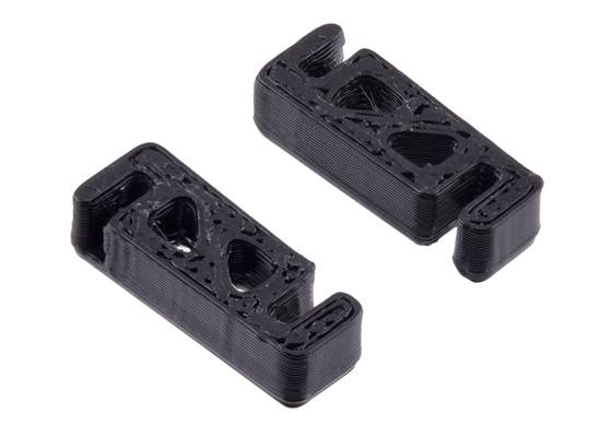 3D-printable clip set (not included) for mounting the OPT3101 distance sensor module on a TI-RSLK MAX.