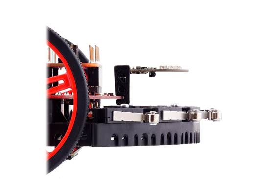 OPT3101 distance sensor module mounted on a TI-RSLK MAX with 3D-printed clips (not included). (1)