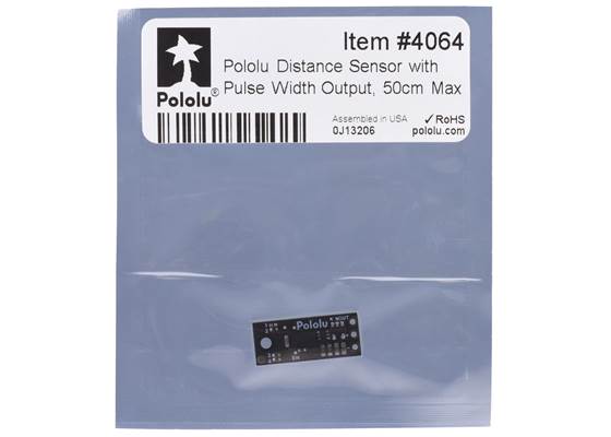 Standard packaging for the Pololu Distance Sensor with Pulse Width Output, 50cm Max.