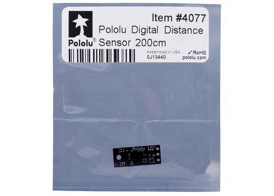 Standard packaging for the Pololu Digital Distance Sensor, 200cm.