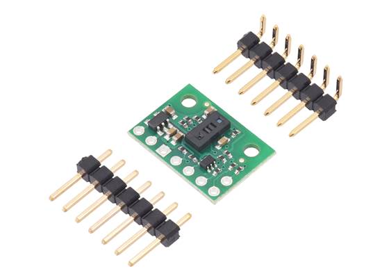 VL53L7CX Time-of-Flight 8x8-Zone Wide FOV Distance Sensor Carrier with included header pins.