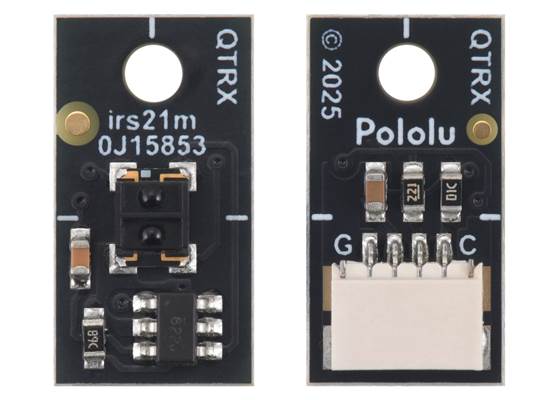 QTRX-MD-01RC-S Reflectance Sensor, front and back views.