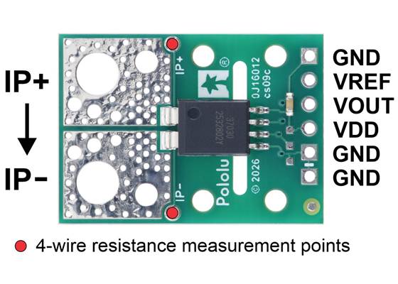 ACS37030LMY Current Sensor Compact Carrier pinout.