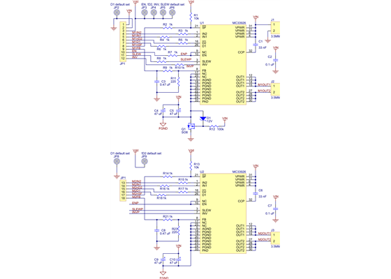 Dual MC33926 motor driver carrier schematic.