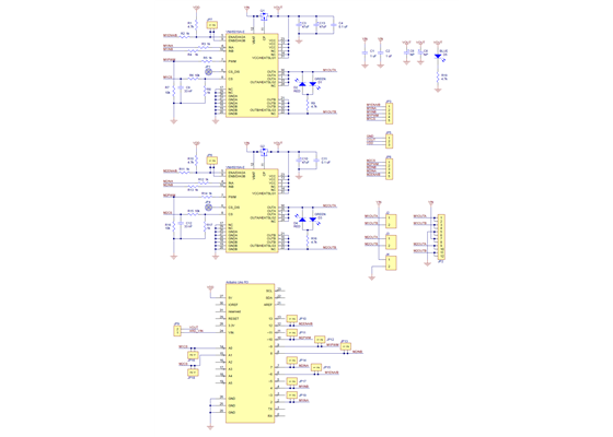 Schematic diagram of the Pololu dual VNH5019 motor driver shield for Arduino.