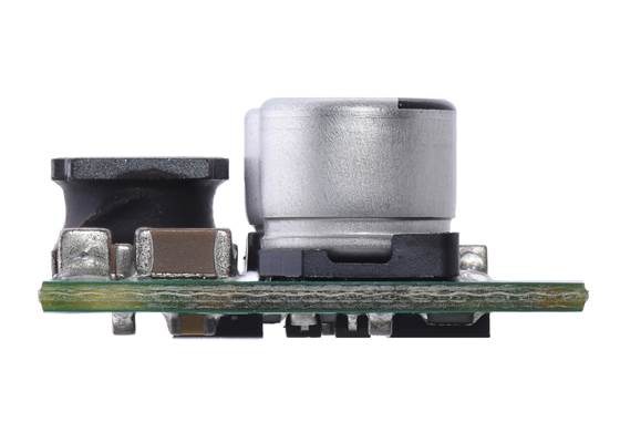 Pololu Step-Down Voltage Regulator D24V22Fx, side view.