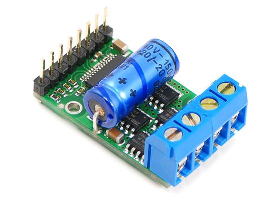 Pololu high-power motor driver with included components soldered in.