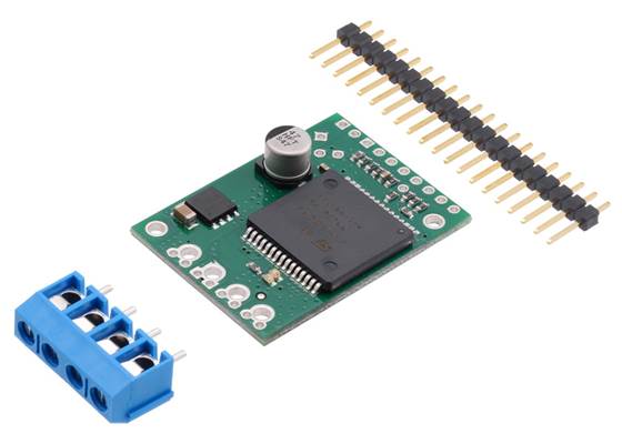 VNH5019 motor driver carrier with included hardware.