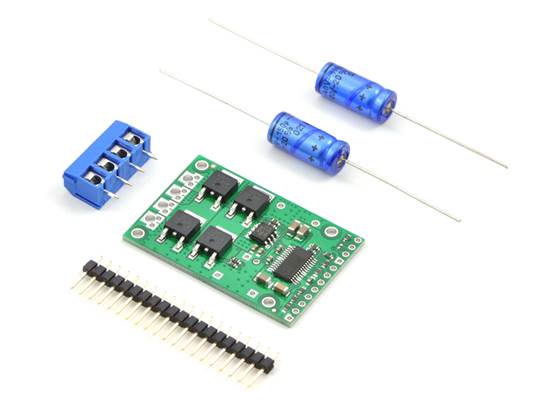 Pololu high-power motor driver CS with included hardware.