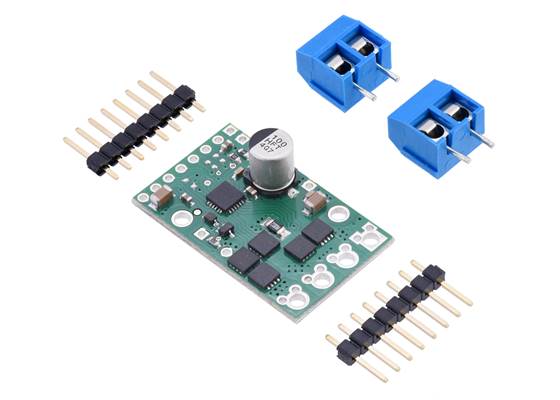 Pololu G2 High-Power Motor Driver 18v17 or 24v13 with included hardware.