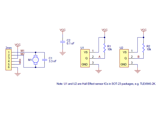 Magnetic Encoder Kit for Micro Metal Gearmotors schematic diagram.