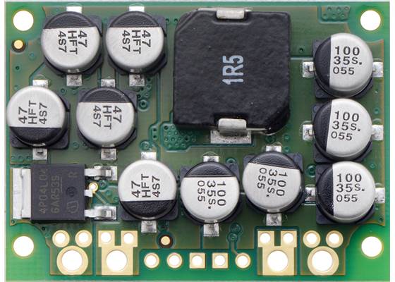 Pololu 5V, 15A Step-Down Voltage Regulator D24V150F5, top view.