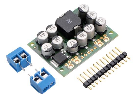 Pololu Step-Down Voltage Regulator D24V150Fx with included hardware.