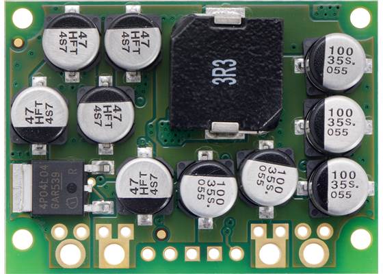 Pololu 12V, 15A Step-Down Voltage Regulator D24V150F12, top view.