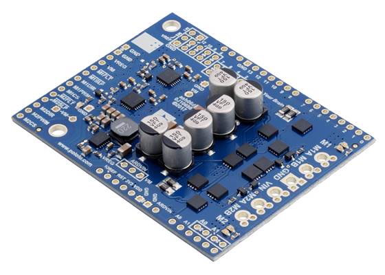 Pololu Dual G2 High-Power Motor Driver 18v18 Shield for Arduino.