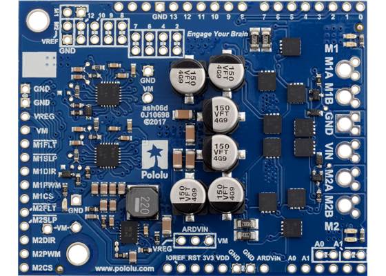 Pololu Dual G2 High-Power Motor Driver 18v18 Shield for Arduino. (1)