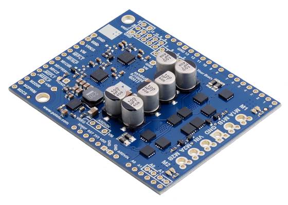 Pololu Dual G2 High-Power Motor Driver 24v14 Shield for Arduino.