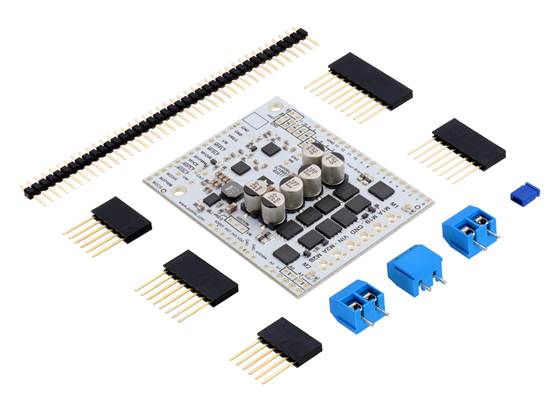 Pololu Dual G2 High-Power Motor Driver 18v22 Shield for Arduino with included hardware.