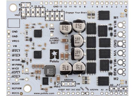Pololu Dual G2 High-Power Motor Driver 18v22 Shield for Arduino. (1)