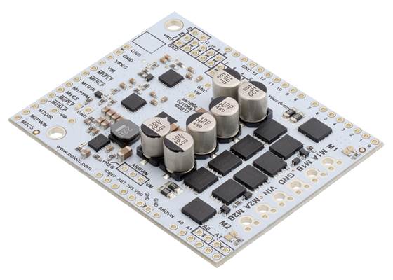 Pololu Dual G2 High-Power Motor Driver 24v18 Shield for Arduino.